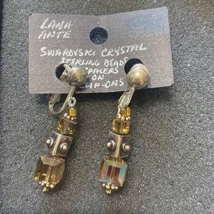 Beautiful handcrafted Swarovski crystal and sterling silver CLIP ON earrings